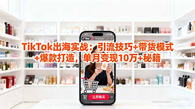 「TikTok出海实战」引流技巧+带货模式+爆款打造，单月变现10万+秘籍汇通分享-专注分享网络创业项目实操课程 – 全网首发_高质量创业项目输出汇通分享
