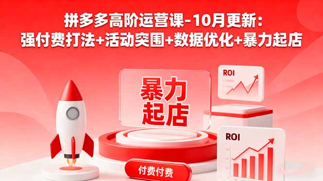拼多多高阶运营课-10月更新：强付费打法+活动突围+数据优化+暴力起店汇通分享-专注分享网络创业项目实操课程 – 全网首发_高质量创业项目输出汇通分享