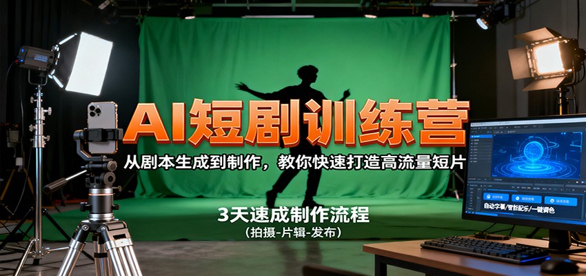 AI短剧训练营，从剧本生成到制作，教你快速打造高流量短片汇通分享-专注分享网络创业项目实操课程 – 全网首发_高质量创业项目输出汇通分享
