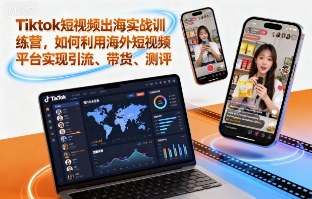Tiktok短视频出海实战训练营，如何利用海外短视频平台实现引流、带货、测评汇通分享-专注分享网络创业项目实操课程 – 全网首发_高质量创业项目输出汇通分享