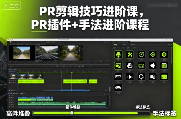 PR剪辑技巧进阶课,PR插件+手法进阶课程-副业联盟