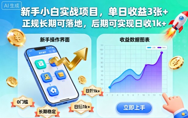 新手小白实战项目,单日收益3张+,正规长期可落地,后期可实现日收1k+【揭秘】-linxinghc