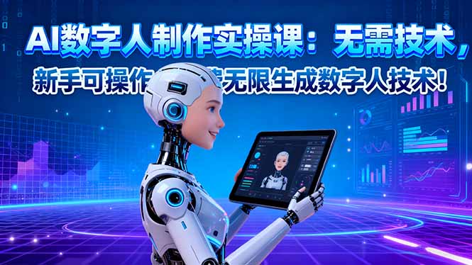 AI数字人制作实操课：无需技术，新手可操作，免费无限生成数字人技术！-世界代码分享网