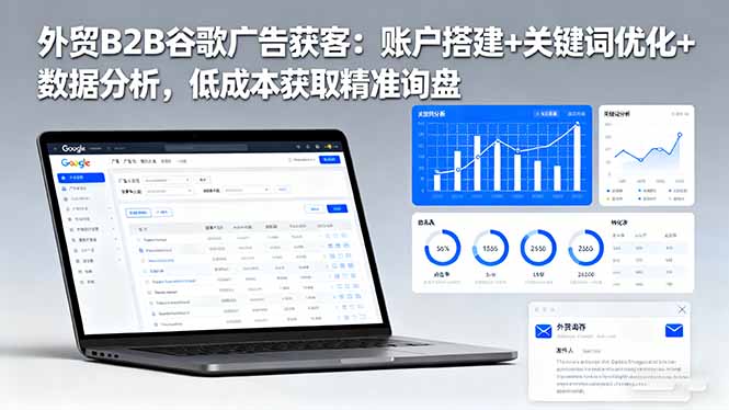 外贸B2B 谷歌广告获客:账户搭建+关键词优化+数据分析 低成本获取精准询盘-副业联盟
