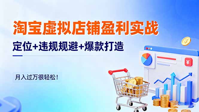 淘宝虚拟店铺盈利实战:定位+违规规避+爆款打造,月入过万很轻松!-副业联盟