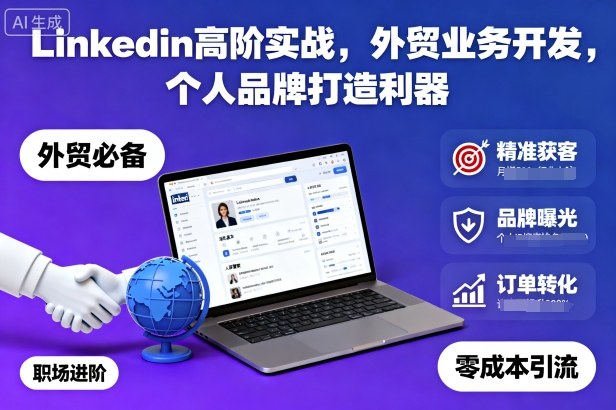 Linkedin高阶实战,外贸业务开发,个人品牌打造利器-副业联盟