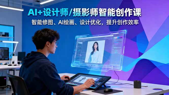 AI+设计师/摄影师智能创作课:智能修图、AI绘画、设计优化,提升创作效率-副业联盟