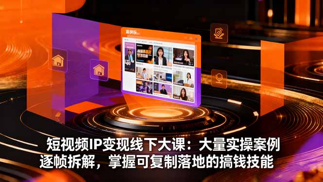 短视频IP变现线下大课:大量实操案例逐帧拆解,掌握可复制落地的搞钱技能-风口项目网_项目资源_网络赚钱副业分享_创业项目_兼职副业_中创网_抖音教程
