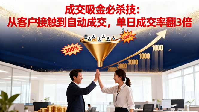 吸金成交营销必杀技：从客户接触到自动成交，单日成交率翻3倍-副业联盟