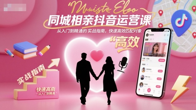 同城相亲抖音运营课，从入门到精通的实战指南，快速高效匹配对象-副业联盟