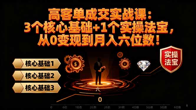 高 客单成交实战课:3个核心基础+1个实操法宝,从0变现到月入六位数!福瑞网创-中创网-福缘网-冒泡网-资源之家-魔方项目库福瑞网创联盟