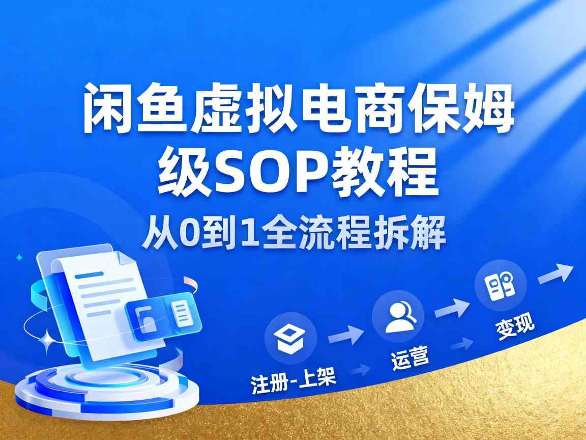 闲鱼虚拟电商，月入轻松过1W，保姆级SOP教程-A5资源网