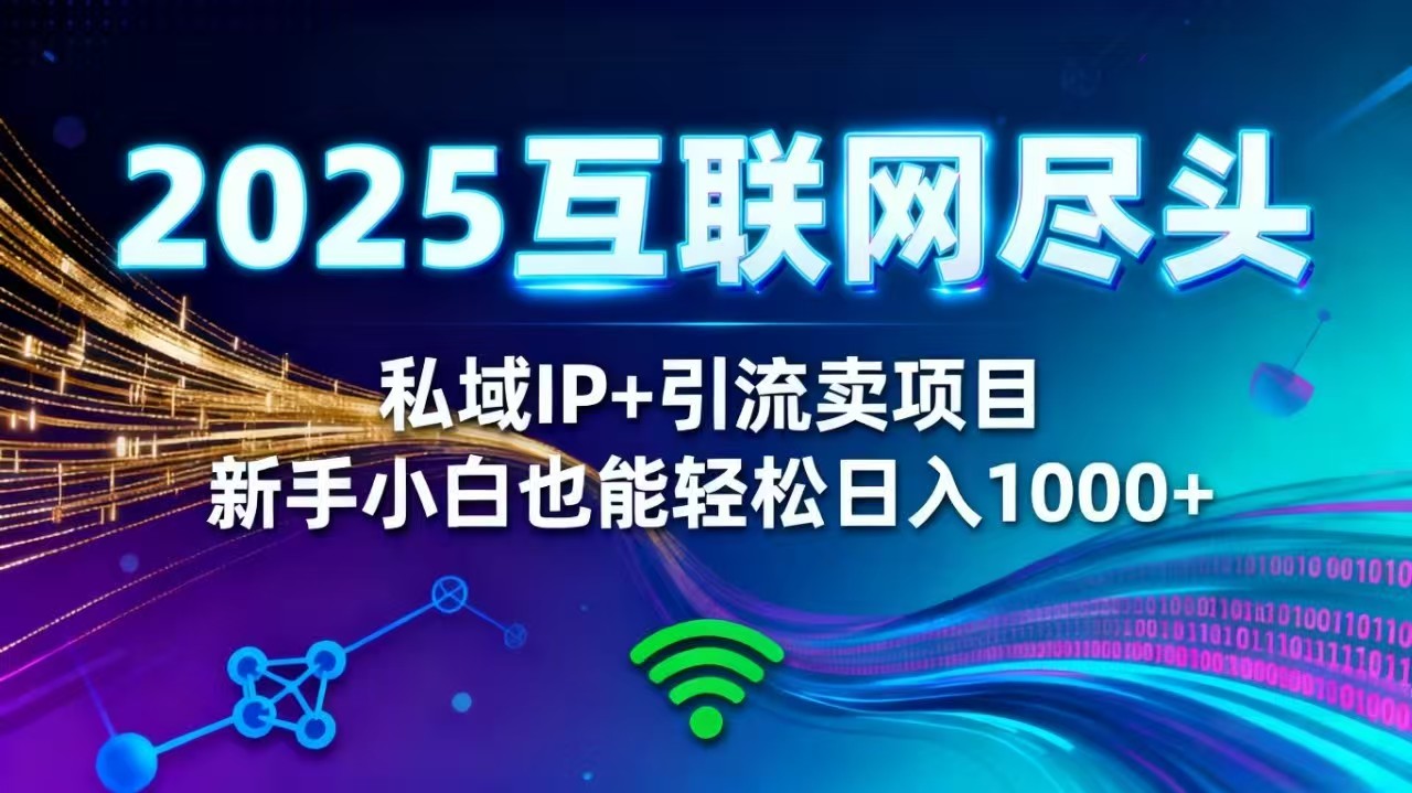 2025网创尽头王炸项目!私域 IP + 精准引流,新手小白在家躺赚日入 1000+-A5资源网