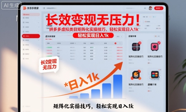 长效变现无压力!拼多多虚拟类目矩阵化实操技巧,轻松实现日入1k【揭秘】-A5资源网