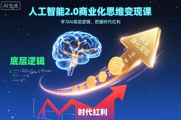 人工智能2.0商业化思维变现课,学习AI底层逻辑,把握时代红利插图 人工智能2.0商业化思维变现课,学习AI底层逻辑,把握时代红利插图