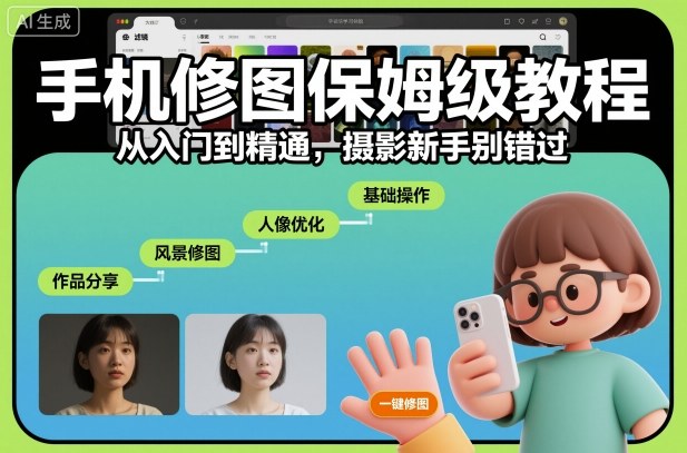 手机修图保姆级教程，从入门到精通，摄影新手别错过 - 青笺杂货铺 - 网创项目和软件下载资源平台