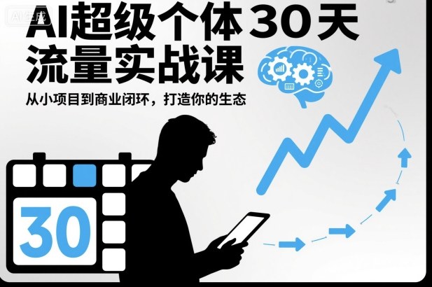 AI超级个体30天流量实战课，从小项目到商业闭环，打造你的生态 - 青笺杂货铺 - 网创项目和软件下载资源平台