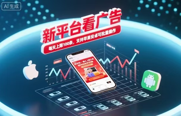 新台看广告，养好机一条5毛到5块，单机日入30到100，支持苹果安卓，可批量操作。 - 青笺杂货铺 - 网创项目和软件下载资源平台