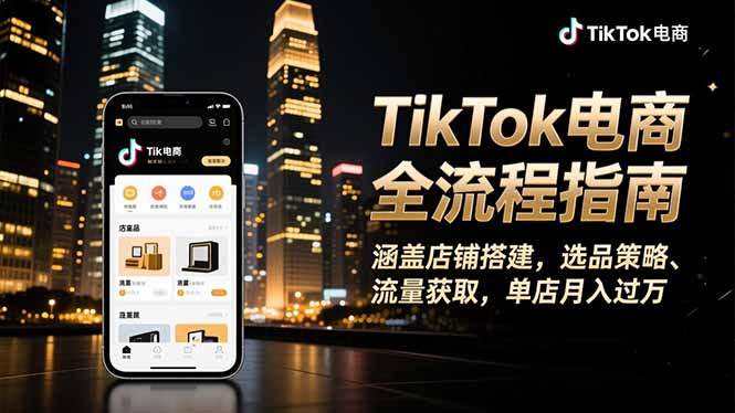 TikTok电商全流程指南，涵盖店铺搭建、选品策略、流量获取，单店月入过万 - 青笺杂货铺 - 网创项目和软件下载资源平台