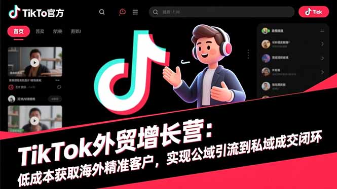 TikTok外贸增长营：低成本获取海外精准客户，实现公域引流到私域成交闭环 - 青笺杂货铺 - 网创项目和软件下载资源平台