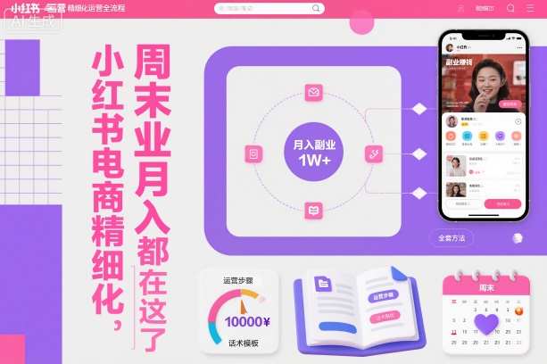 小红书电商精细化运营全流程，周末副业月入1W+，全套方法都在这了 - 青笺杂货铺 - 网创项目和软件下载资源平台