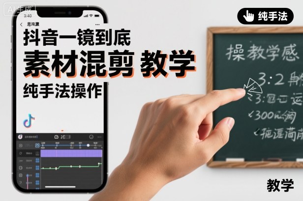 抖音一镜到底素材混剪教学，纯手法操作 - 青笺杂货铺 - 网创项目_软件_壁纸下载资源平台