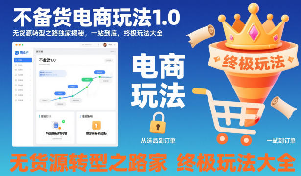 不备货电商玩法1.0，​无货源转型之路独家揭秘，一站到底，终极玩法大全-新时光资源网