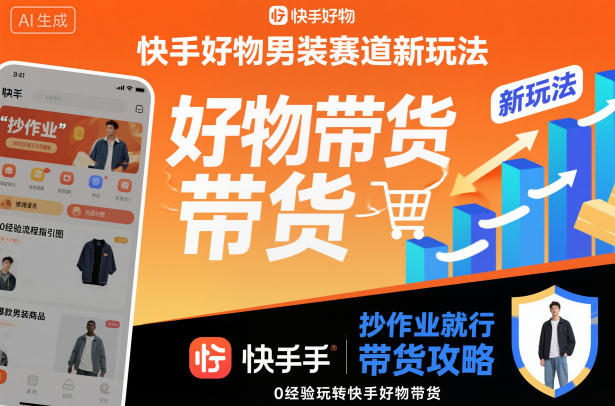快手好物男装赛道新玩法，抄作业就行，0经验玩转快手好物带货-天云资源网