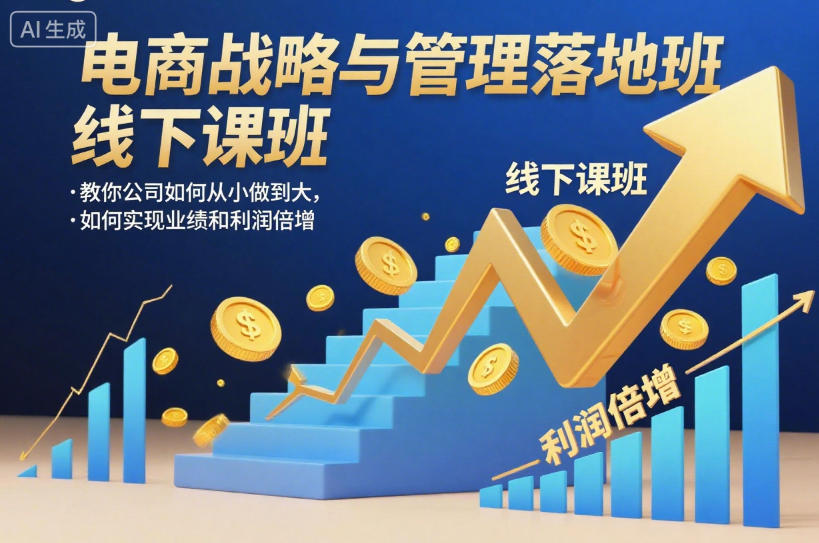电商战略与管理落地班线下课，教你公司如何从小做到大，如何实现业绩和利润倍增【录音】-吾爱自习网