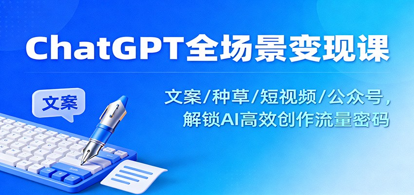 ChatGPT全场景变现课：文案/种草/短视频/公众号，解锁AI高效创作流量密码-jixi