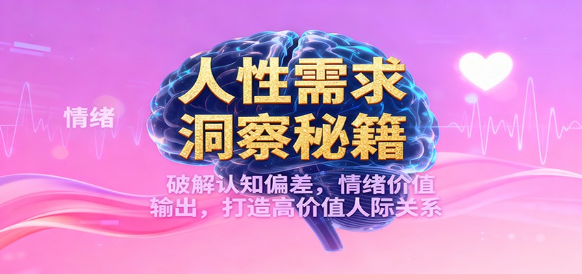 人性需求洞察秘籍,破解认知偏差,情绪价值输出,打造高价值人际关系-吾爱自习网