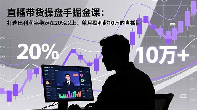 直播带货操盘手掘金课:打造出利润率稳定在20%以上、单月盈利超10万的直播间-吾爱自习网