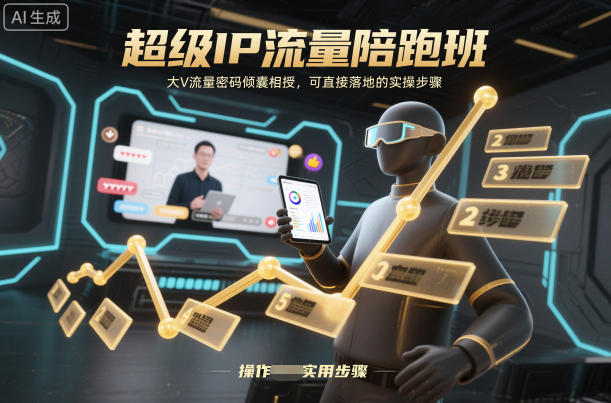 超级IP流量陪跑班，大V流量密码倾囊相授，可直接落地的实操步骤-吾爱自习网