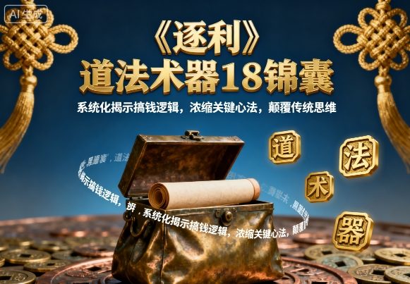 《逐利》道法术器18锦囊,系统化揭示搞钱逻辑,浓缩关键心法,颠覆传统思维(更新)-吾爱自习网