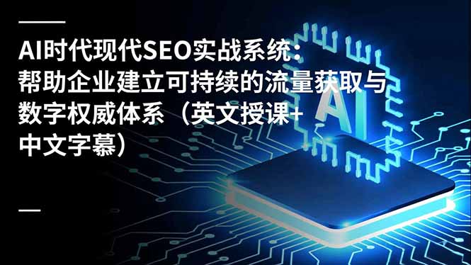 AI时代现代SEO实战系统：帮助企业建立可持续的流量获取与数字权威体系(英文授课+中文字幕-吾爱自习网