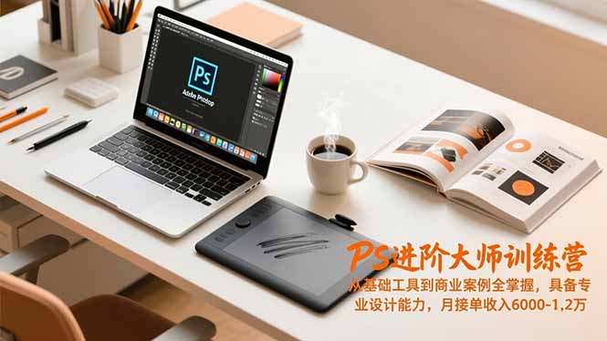 PS进阶大师训练营,从基础工具到商业案例全掌握,具备专业设计能力,月接单收入6000-1.2万-天云资源网