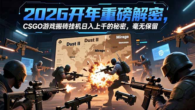 2026开年重磅解密,CSGO游戏搬砖挂机日入上千的秘密,毫无保留汇通分享-专注分享网络创业项目实操课程 – 全网首发_高质量创业项目输出汇通分享