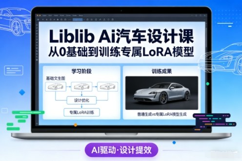 Liblib Ai汽车设计课，从0基础文生图，到教你训练专属设计和风格LoRA模型-喜学网