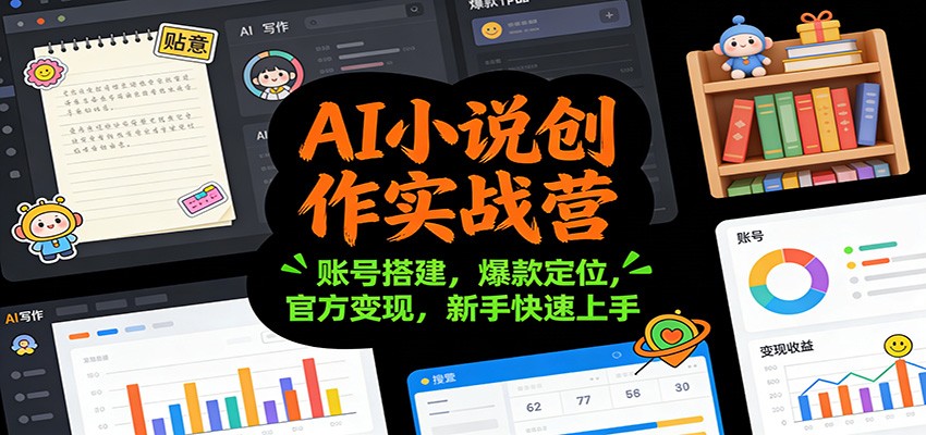 AI小说创作实战营：账号搭建，爆款定位，官方变现，新手快速上手-天云资源网