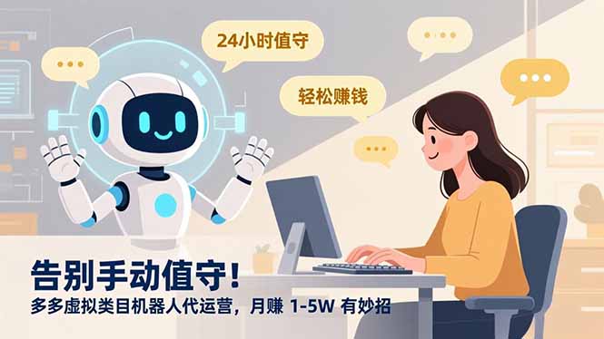 告别手动值守！多多虚拟类目机器人代运营，月赚 1-5W 有妙招汇通分享-专注分享网络创业项目实操课程 – 全网首发_高质量创业项目输出汇通分享