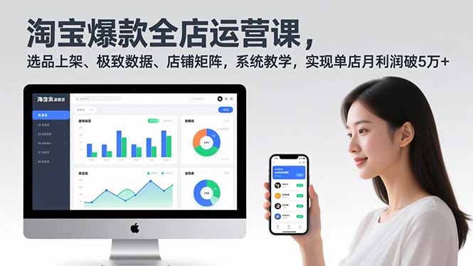 淘宝爆款全店运营课2.0，选品上架、极致数据、店铺矩阵，系统教学，实现单店月利润破5万+-天云资源网