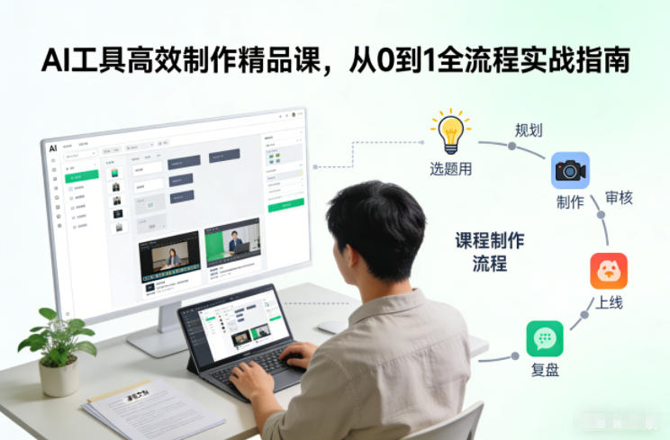 AI工具高效制作精品课，从0到1全流程实战指南-天云资源网