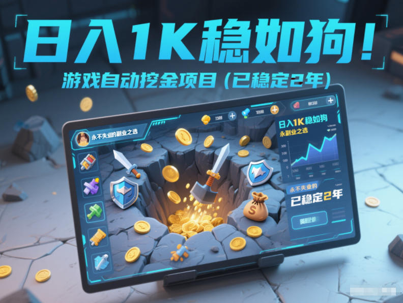 日入1K稳如狗！游戏自动挖金项目(已稳定2年)，永不失业的副业之选【揭秘】-喜学网