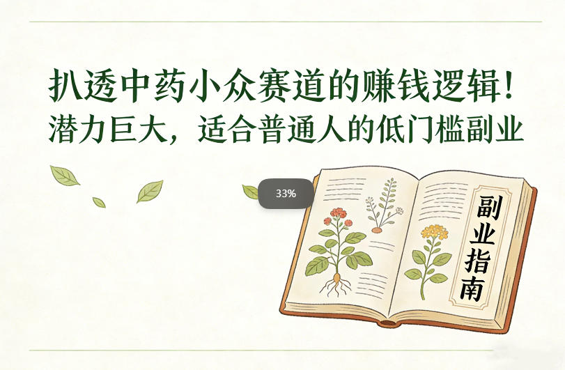 扒透中药小众赛道的賺米逻辑，潜力巨大，适合普通人的低门槛副业-轻创终点站