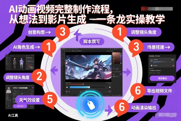 AI动画视频完整制作流程，从想法到影片生成一条龙实操教学-吾爱自习网