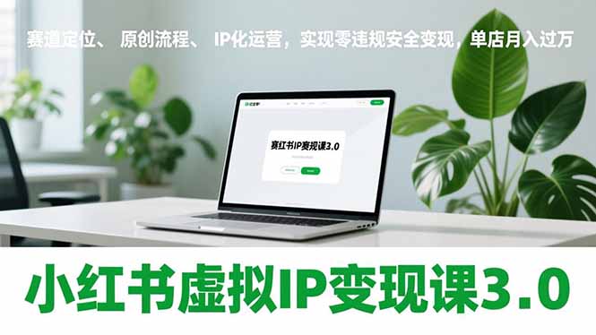 小红书虚拟IP变现课3.0，赛道定位、原创流程、IP化运营，实现零违规安全变现，单店月入过万-轻创终点站
