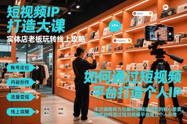 短视频ip打造大课，实体店老板玩转线上攻略-轻创终点站