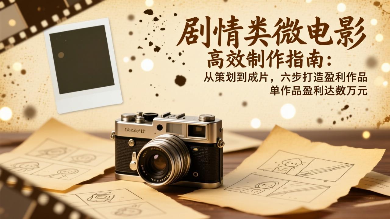剧情类微电影高效制作指南：从策划到成片，六步打造盈利作品，单作品盈利达数万元-吾爱自习网