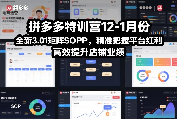 拼多多特训营12-1月份，全新3.01矩阵Sop，精准把握平台红利，高效提升店铺业绩-吾爱自习网