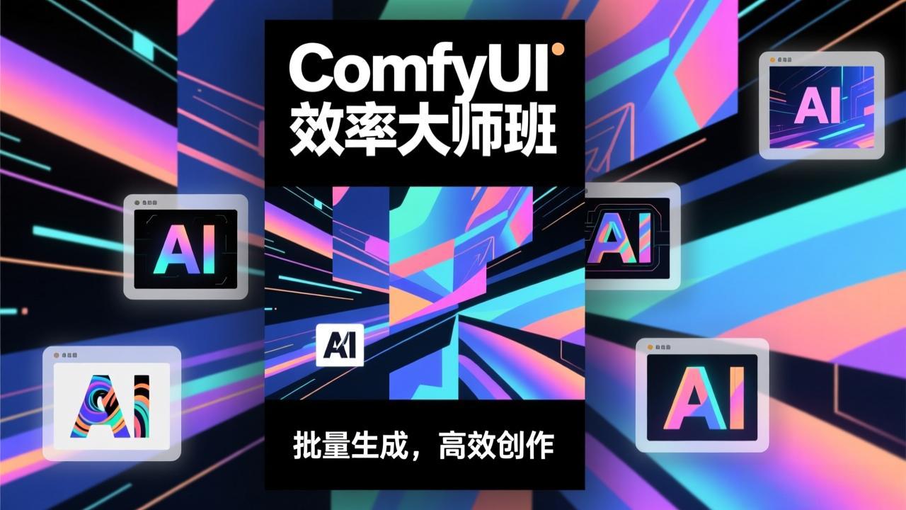ComfyUI效率大师班：工作流搭建，批量生成，将个人AI出图效率提升5-10倍，月接单收入1-3万-吾爱自习网